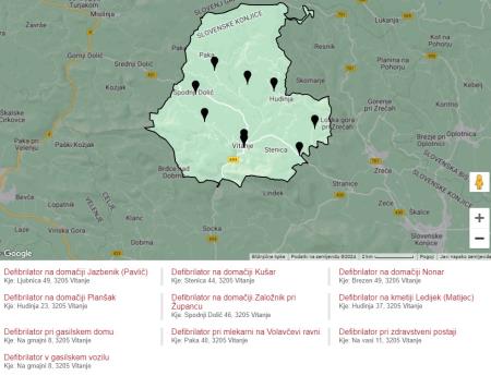 Lokacije defibrilatorjev